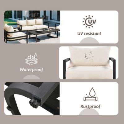 Streamdale Outdoor Steel Sofa Set, Waterproof and Anti-UV