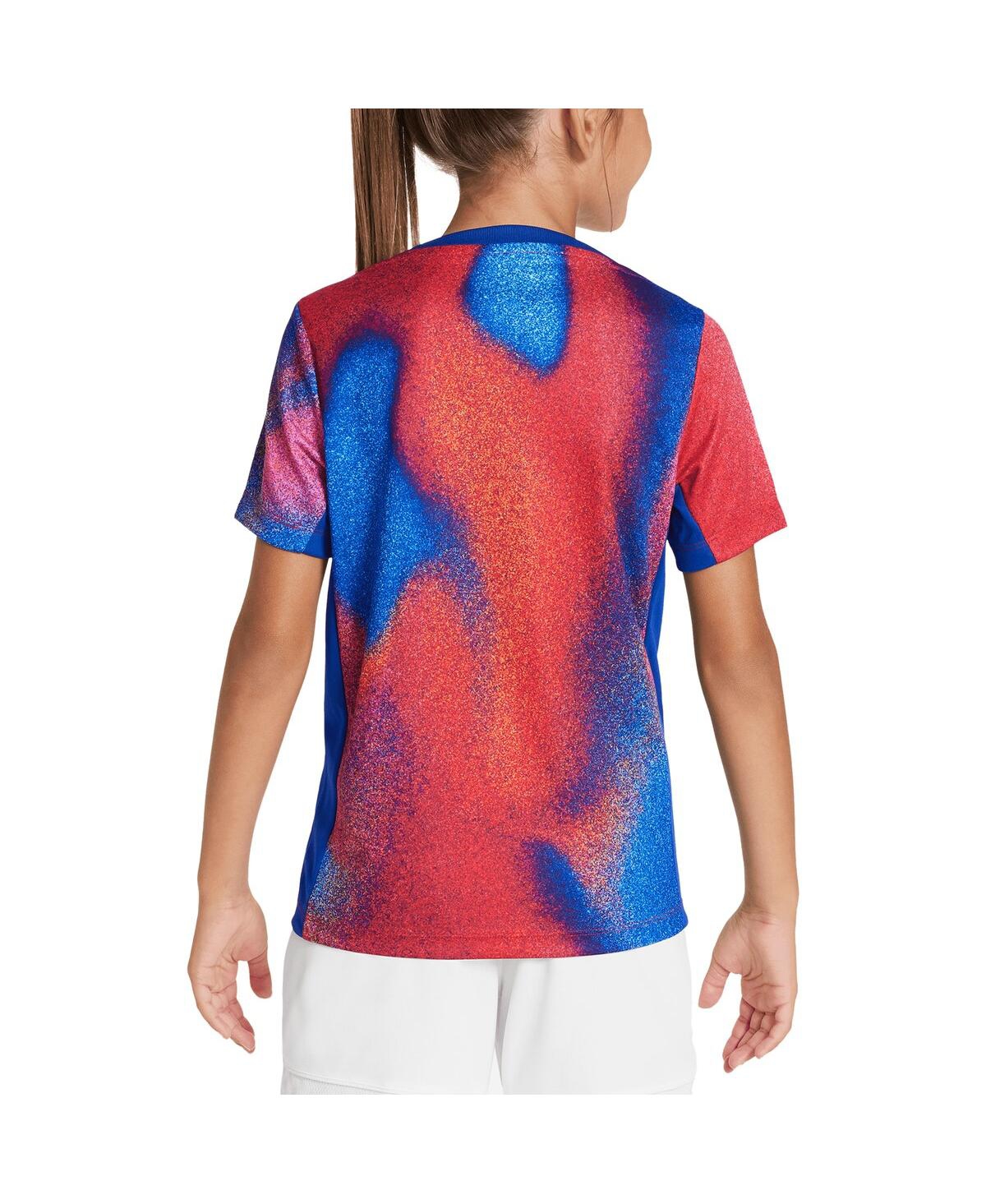 Nike Big Boys and GirlsBlue Usmnt 2024 Academy Pro Pre-Match Sponsor Top - Red, Blue