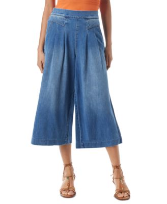 Sam Edelman - Women's Ocean Cotton Denim Pleated Culotte Pants