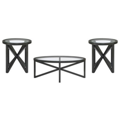 Tempered Glass with Wood Base Modern Design Coffee Table