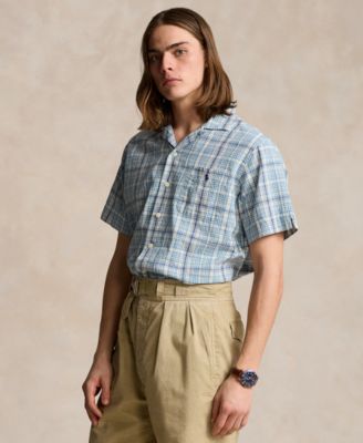 Polo Ralph Lauren - Men's Classic-Fit Plaid Linen-Blend Camp Shirt