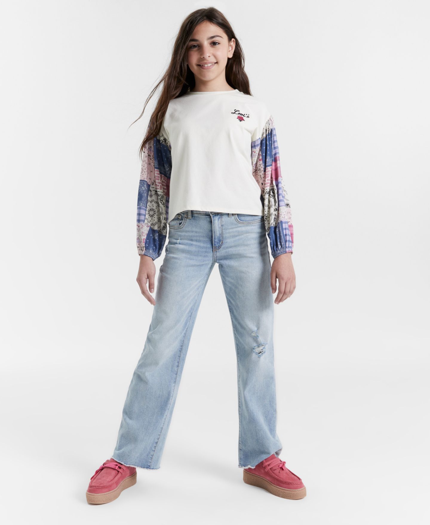 Джинсы Levi's Vintage-Like Mid-Rise Wide Leg Jeans для девочек, цвет: Bauhaus Blues — фото 1