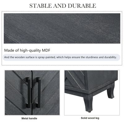 Streamdale Vintage Style Buffet Cabinet with 4 Doors, Taupe Grey