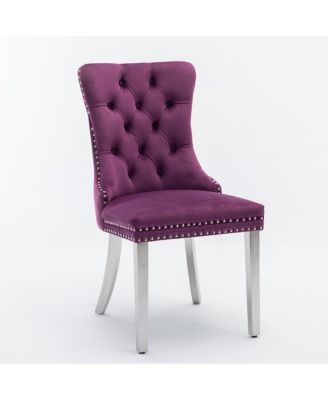 Streamdale Nikki Collection 2-Piece Purple Velvet Dining Chairs