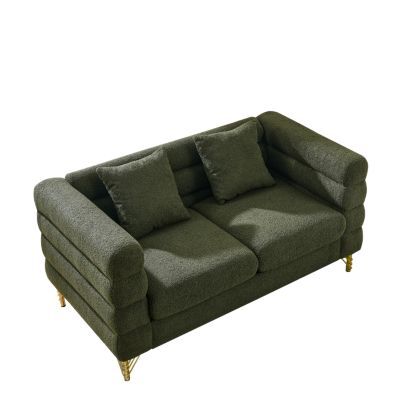 Streamdale Green Teddy 2 Seater Sectional Sofa