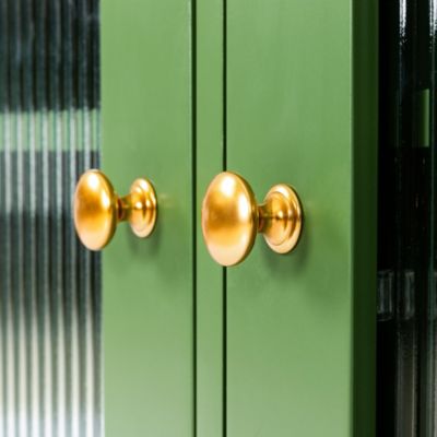 Stylish 71-Inch TV Stand with Antique Green Glass Door