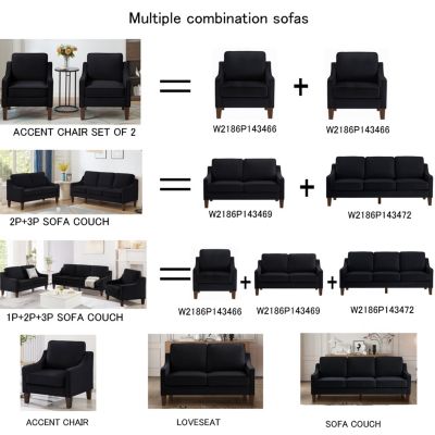 Modern Velvet 3-Seat Sofa with Removable Cushions