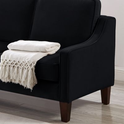 Modern Velvet 3-Seat Sofa with Removable Cushions
