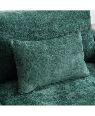 Modern Chenille Fabric Loveseat, 2-Seat Upholstered Loveseat Sofa Modern Couch