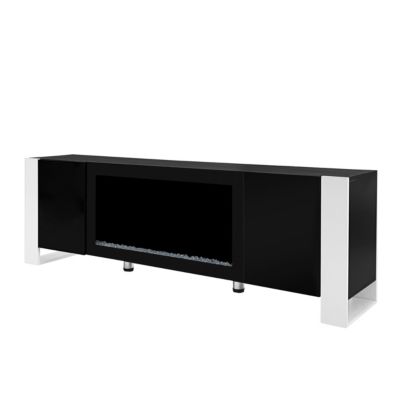 Streamdale High Gloss White TV Stand with Electric Fireplace
