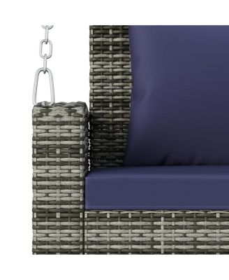 2-Person Wicker Hanging Porch Swing with Cushion