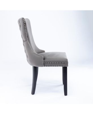 Set of 2 Upholstered Wingback Dining Chairs