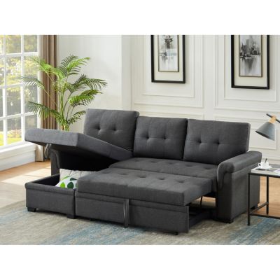 Destiny Reversible Linen Sleeper Sectional w/ Chaise