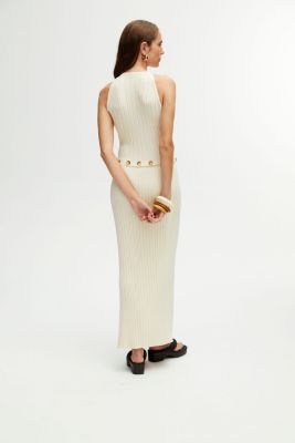 Women's Ribbed Dress with Slits