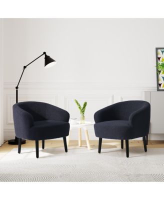 29" Wide Mid Century Modern Club Barrel Accent Armchair, Set of 2