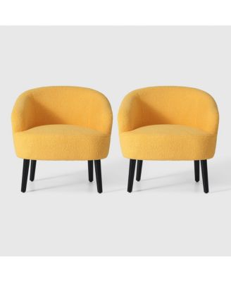 29" Wide Mid Century Modern Club Barrel Accent Armchair, Set of 2
