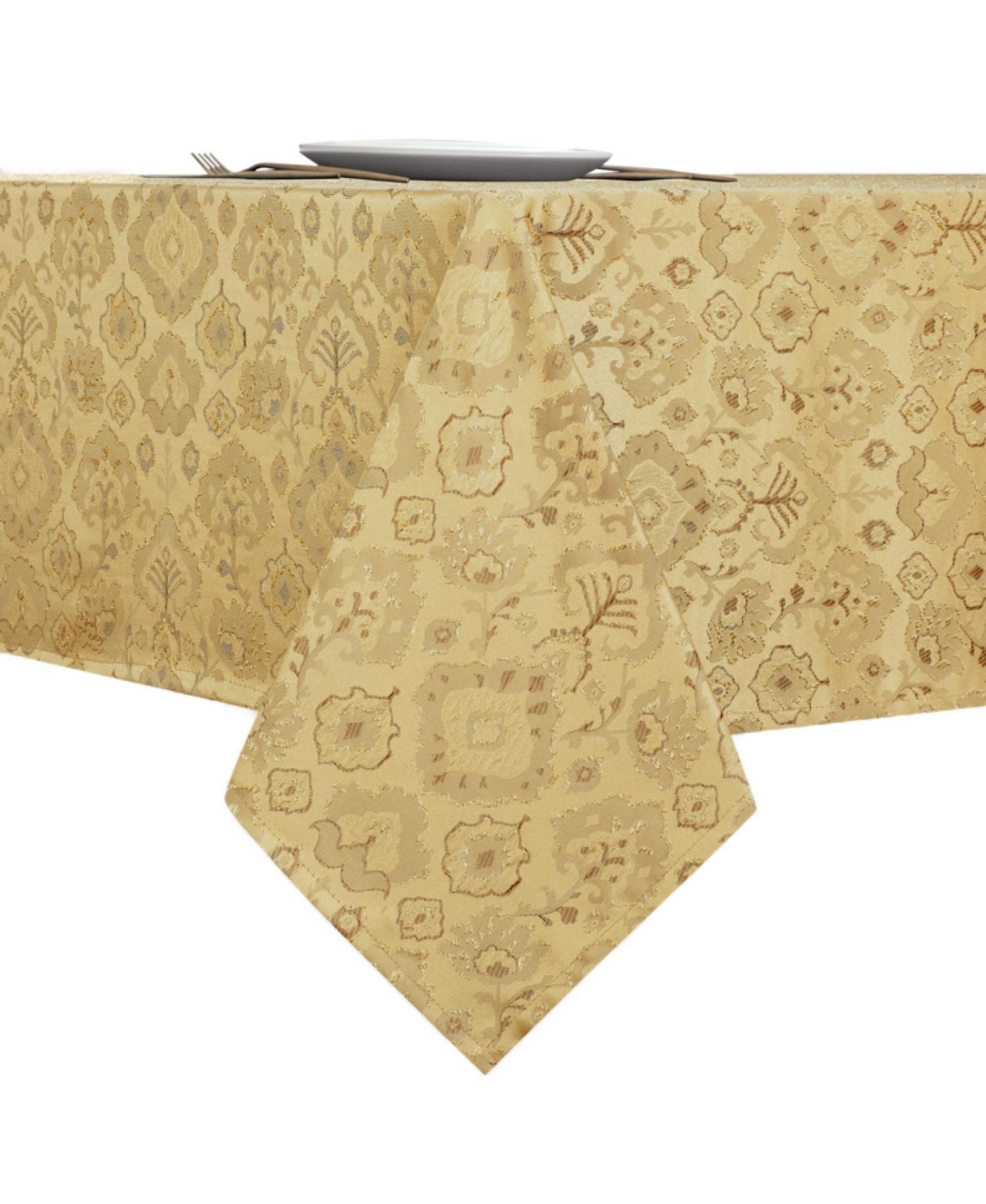 Regency Collection Raised Jacquard Damask Fabric Tablecloth - Beige