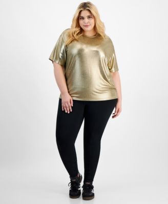 Trendy Plus Size Shine T Shirt High Waist Leggings Created For Macys