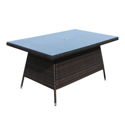 Glass Top Rectangular Patio Table