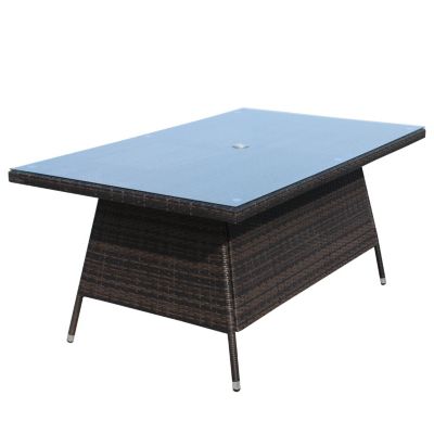 Glass Top Rectangular Patio Table
