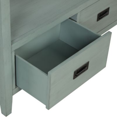 Farmhouse Console Table with Drawers & Shelf