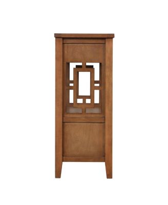 Farmhouse Wood Console Table with Drawers and Shelf