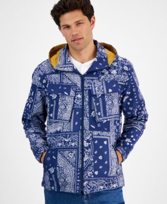 Sun + Stone Men's Regular-Fit Tropical Bandana-Print Full-Zip