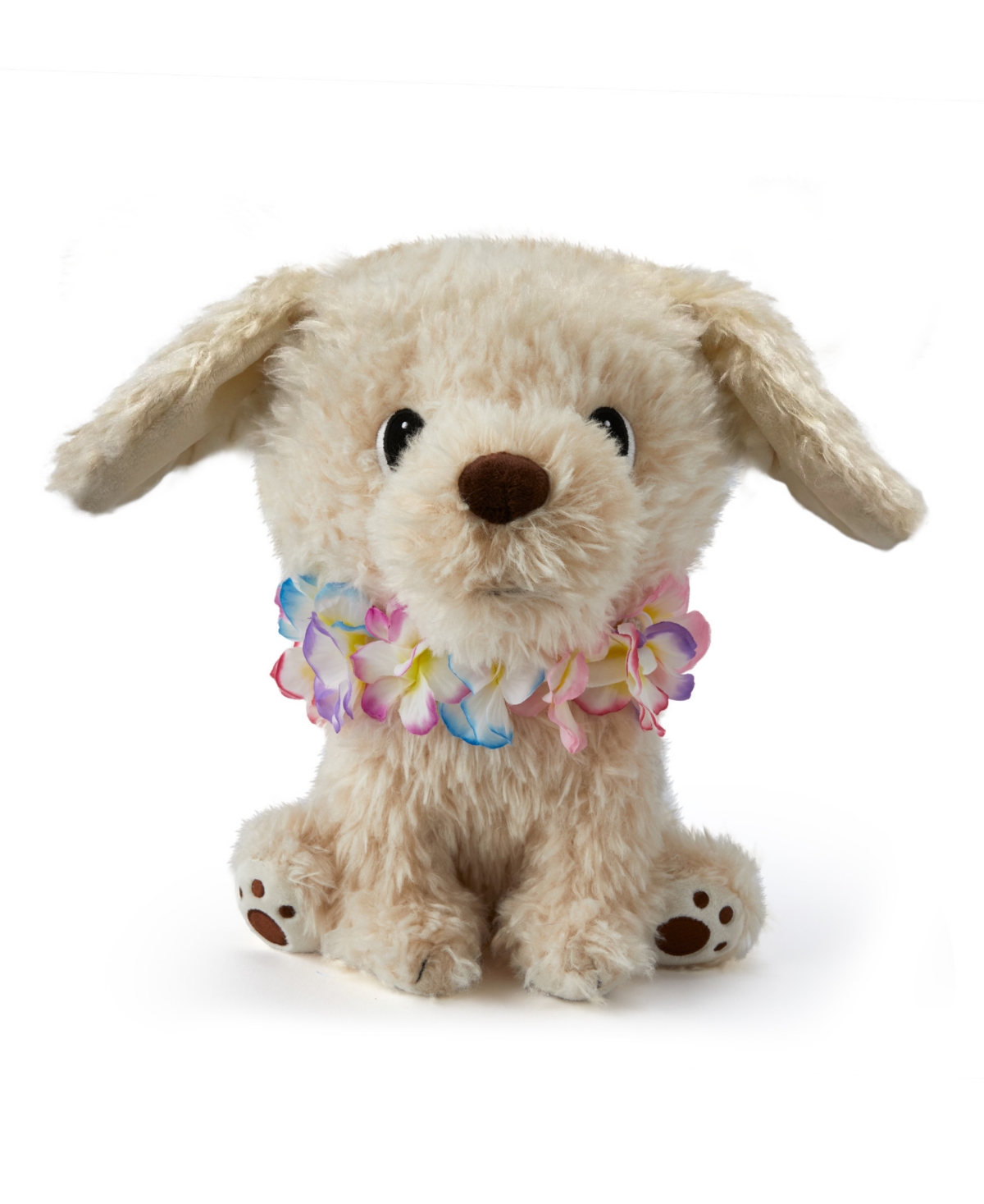 Geoffrey's Toy Box 10" Plush Golden Retriever With Lei, Created For Macy's In Light,pastel Brown
