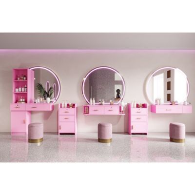 Salon Storage Cabinet with Hairdryer Holder