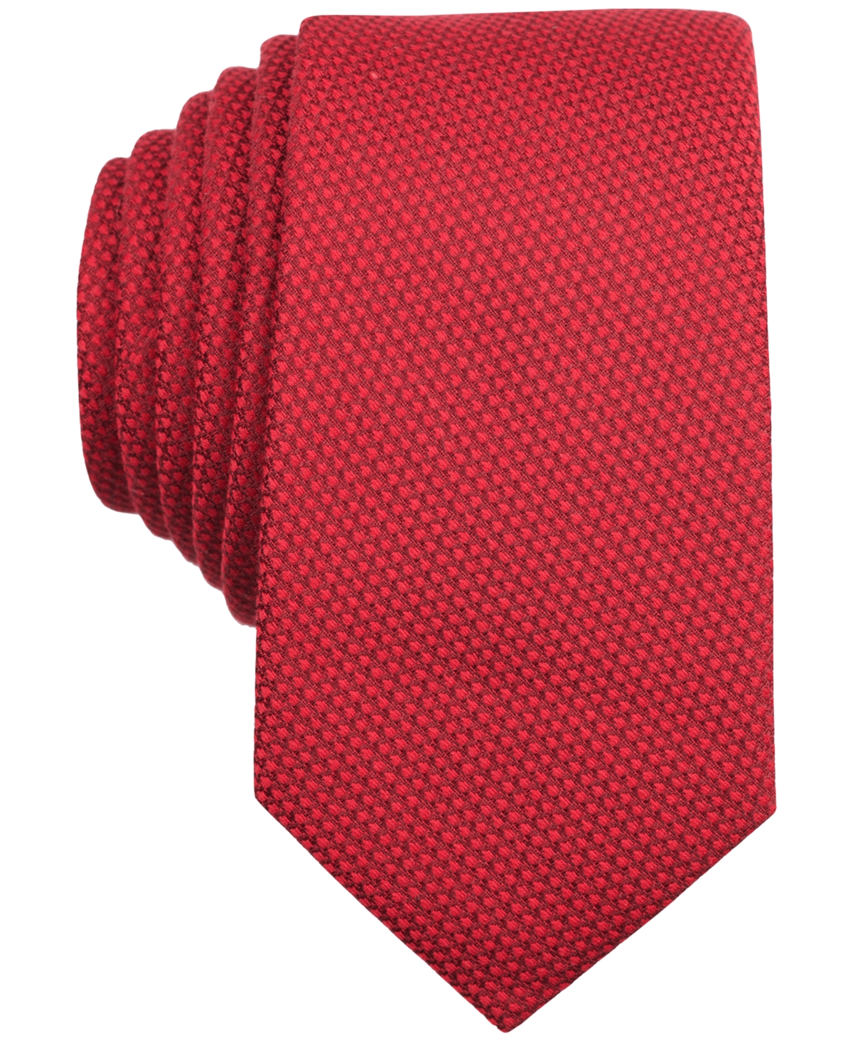 Solid Knit Skinny Tie - Red