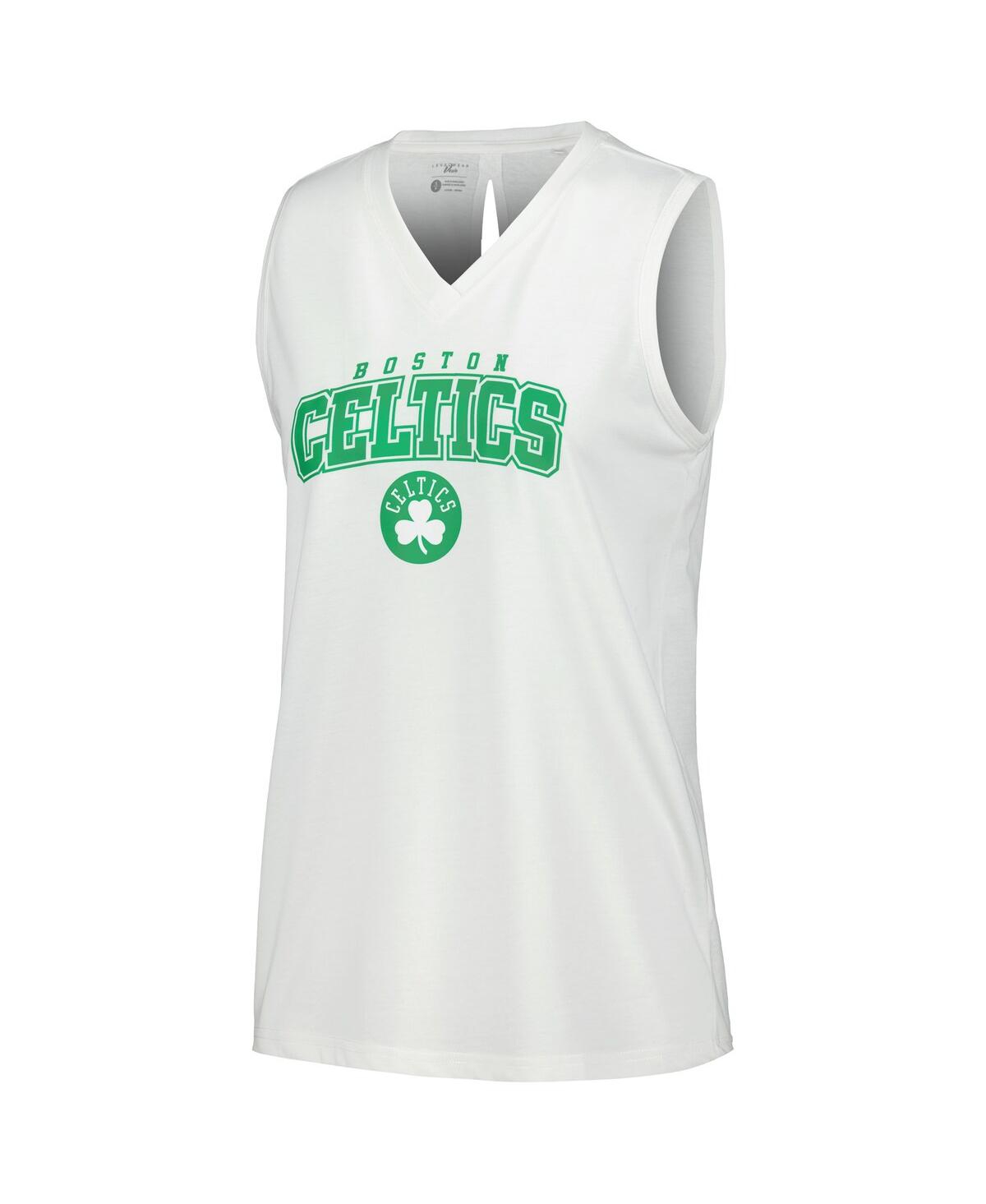 Shop Levelwear Women's White Boston Celtics Paisley Peekaboo Tank Top