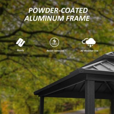 Aluminum BBQ Gazebo with Shelves Serving Tables