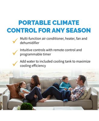 Portable Air Conditioner and Heater, 14,000 BTUs (8,500 BTU, DOE), Cools 525 sq. ft., Easy Setup Window Venting Kit and Remote Control