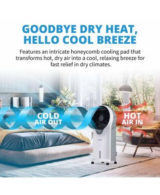Evaporative Air Cooler and Portable Cooling Fan 470 CFM - White