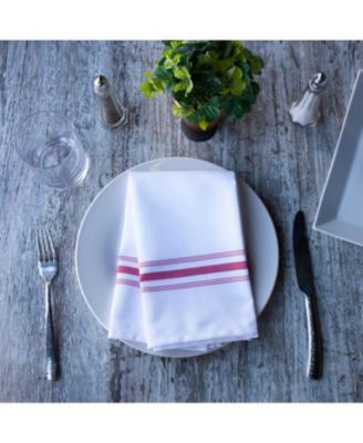 Arkwright Mariposa Bistro Dinner Napkins (12 Pack), 18x22, Soft Spun Polyester, Striped Color Options