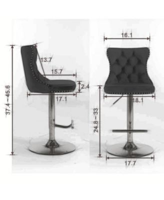 Modern Pink Velvet Swivel Barstools, Set of 2