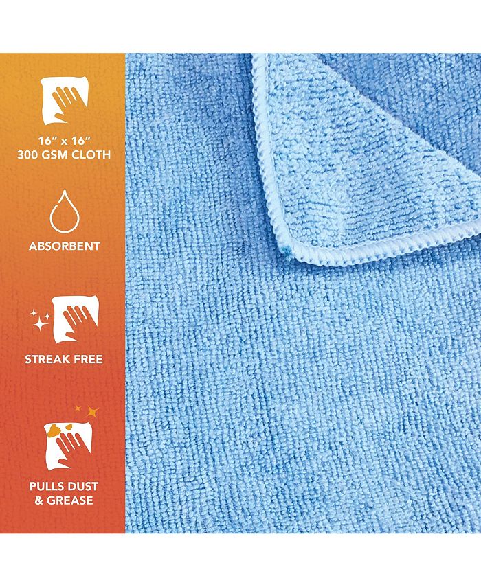Arkwright Home Smart Choice Microfiber Cloths (12 Pack), 16x16, 49gm ...