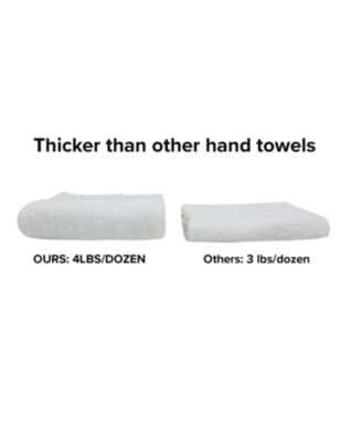 Terry Polishing Hand Towels (12 Pack), 16x27 in., Heavy 550 GSM, Absorbent Cotton, Multi-Purpose, Reusable, Color Options