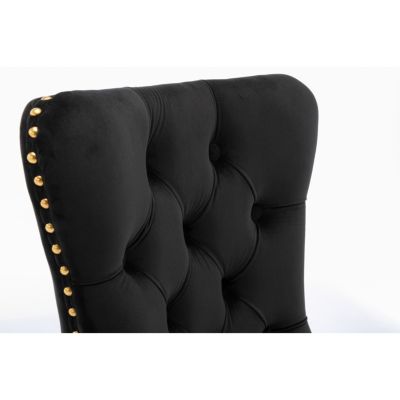 Contemporary Velvet Dining Chairs, Set of 2