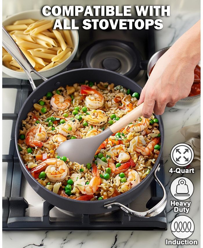 Cooks Standard 4-QT Nonstick Deep Saute Pan with Lid, 10.5-inch Deep ...
