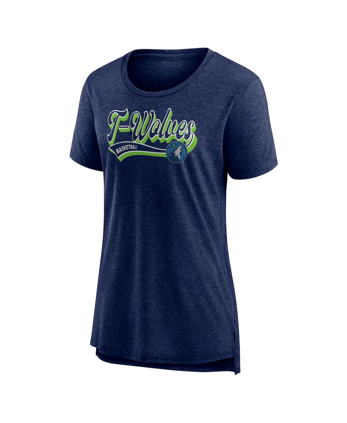 Fanatics Branded Heathered Purple Los Angeles Lakers True Classics Tri-blend T-shirt In Heather Navy