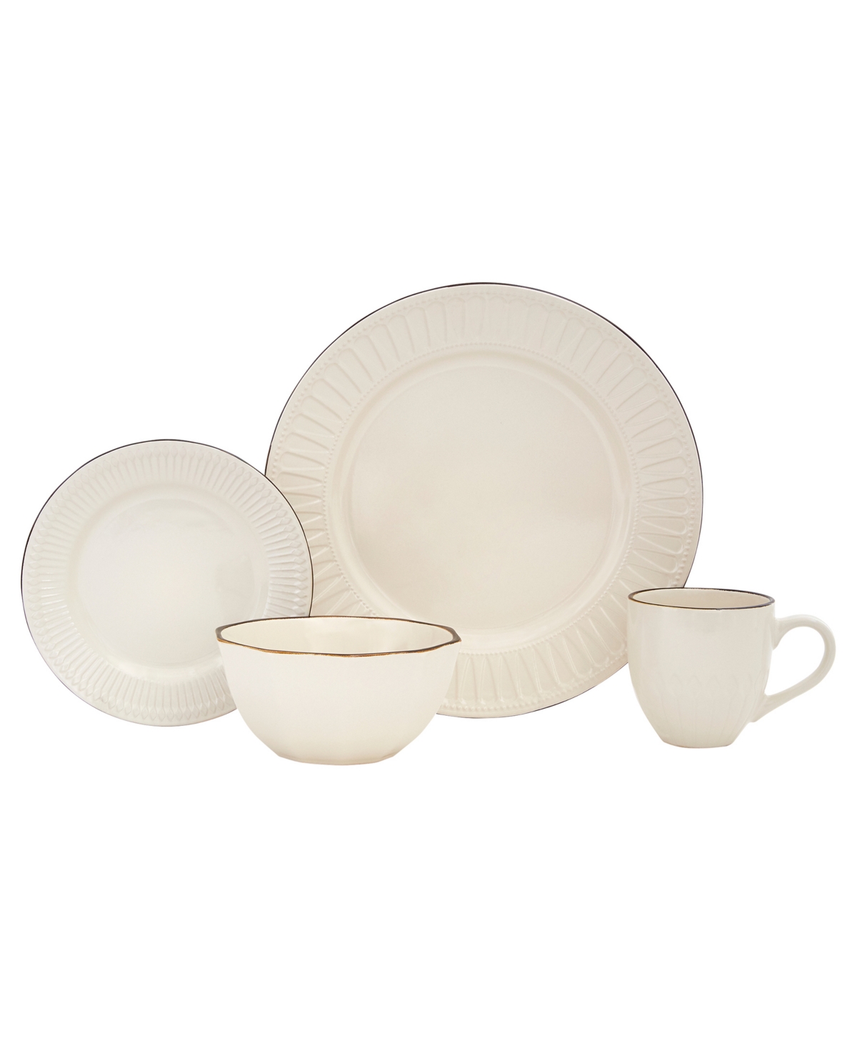 Belle Ivory 16 Pc. Dinnerware Set, Service for 4 - Ivory