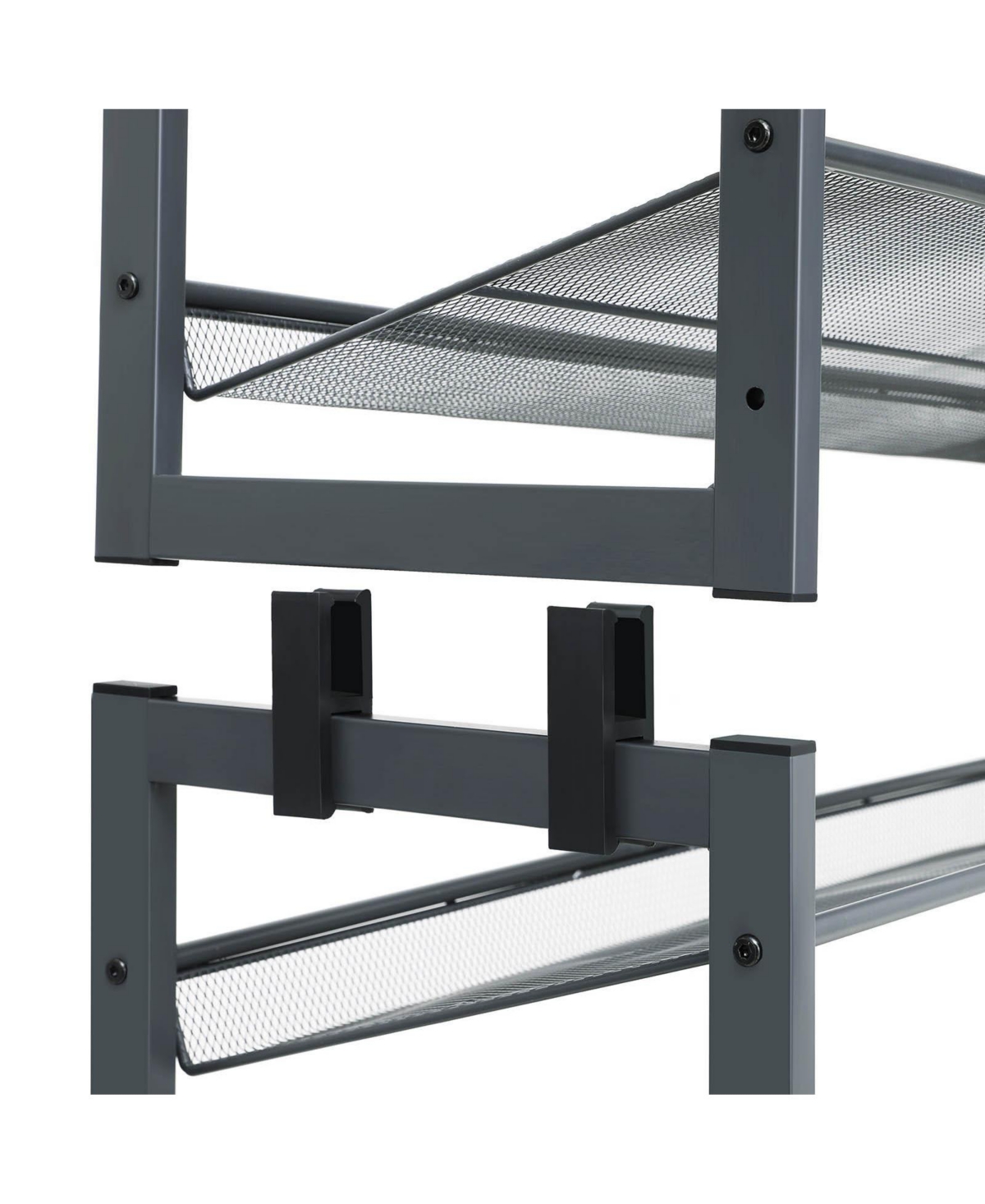 Slickblue 8-Tier Shoe Rack, Set of 2 Stackable 4-Tier Shoe Organizers, Metal Mesh Shoe Shelf Storage