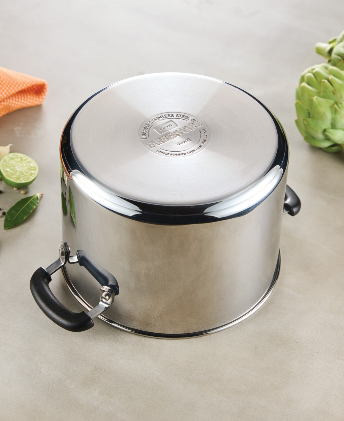 Farberware Brilliance Stainless Steel 8-qt. Stockpot With Lid In Silver