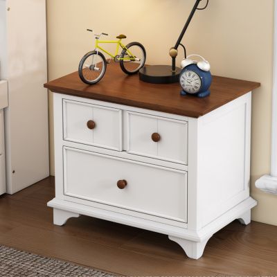 Streamdale Wooden Two-Drawer Nightstand for Kids' Room