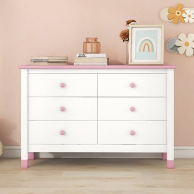 Wooden Storage Dresser With 6 Drawers, Storage Cabinet For Kids Bedroom ...