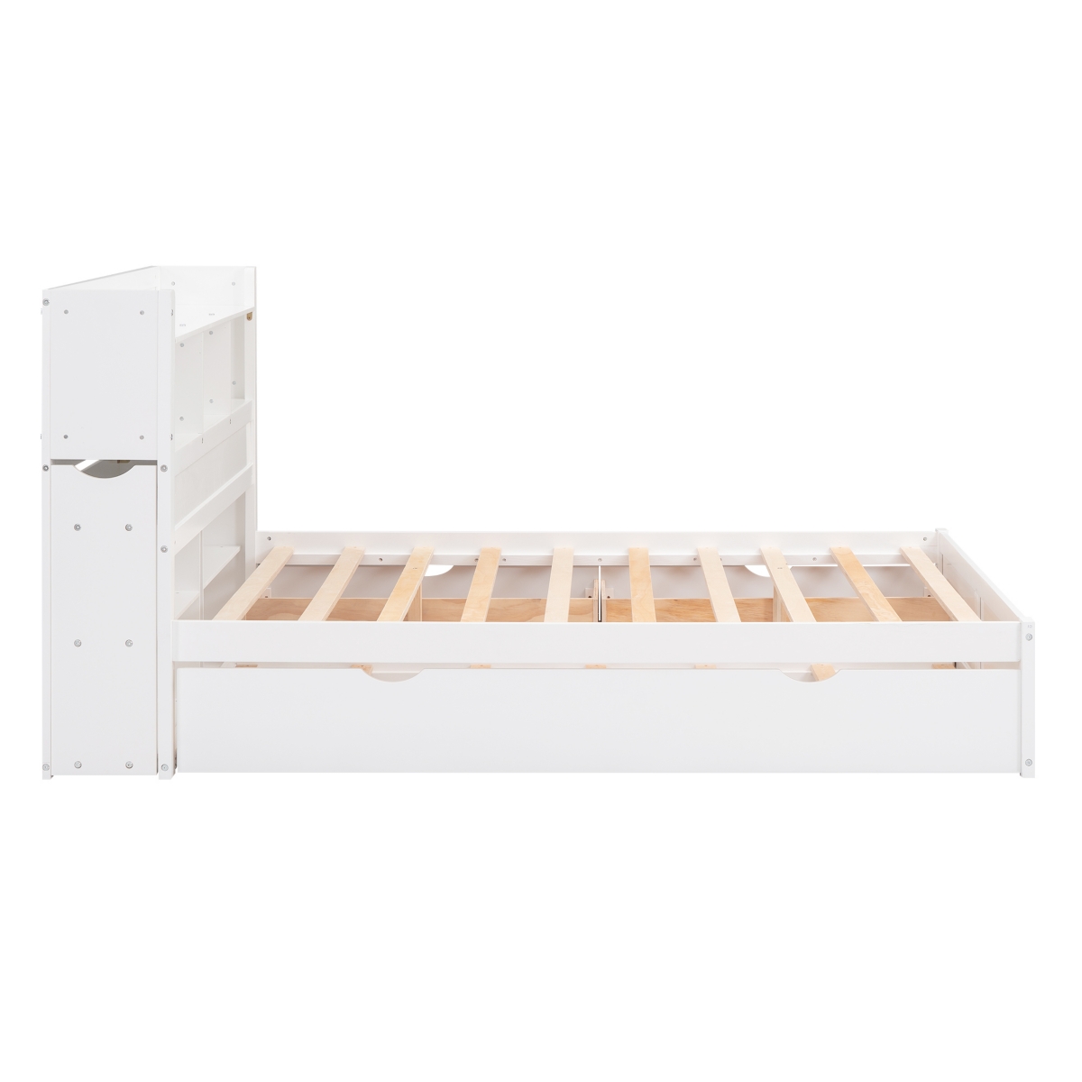 Streamdale Furniture Full Size Storage Platform Bed With Pull Out Shelves, Size Trundle And 2 Drawers, Espresso