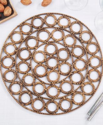 Rustic Rattan Loop Placemat Set of 4,15"x15"