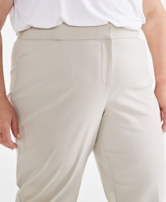 Plus Size Curvy-Fit Straight-Leg Pants, Exclusively at Macy's