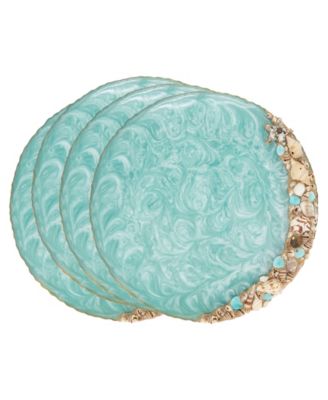 Resin Enchanted Seashell Placemat Set of 4,14"x14"